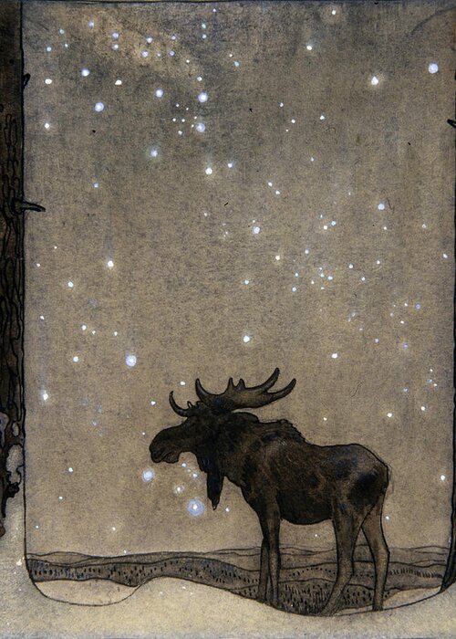John Bauer Greeting Card featuring the painting Slg skyttarna by John Bauer