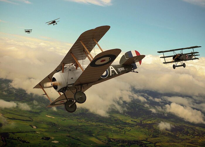Wwi Greeting Card featuring the digital art Slipping The Reaper by Mark Donoghue