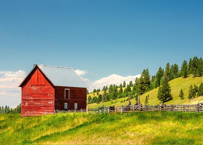 Red Greeting Card featuring the photograph Small Red Shed by Todd Klassy
