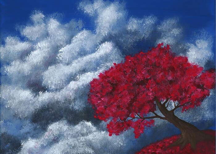 Tree Greeting Card featuring the painting Small World by Anastasiya Malakhova