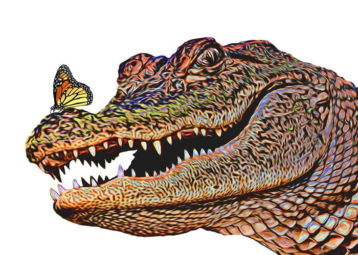 Alligator Greeting Card featuring the photograph Smile by Mitch Spence