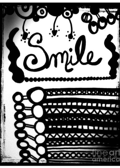 Doodle Greeting Card featuring the drawing Smile by Rachel Maynard