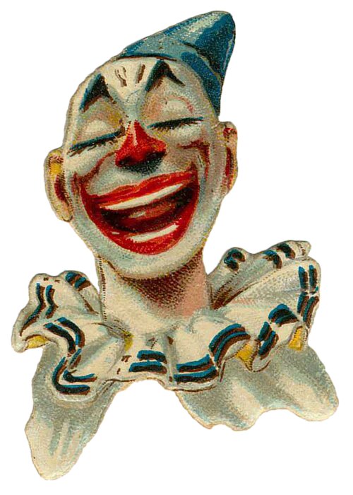 Vintage Clown Greeting Card featuring the digital art Smiley by Kim Kent