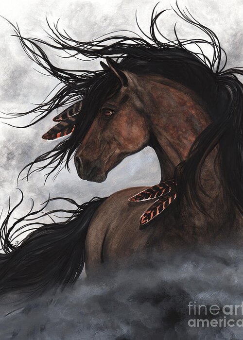 Horse Greeting Card featuring the painting Storm Chaser Majestic Horse by AmyLyn Bihrle