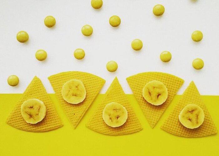 Food Greeting Card featuring the photograph Yellow Snack by Ann Foo