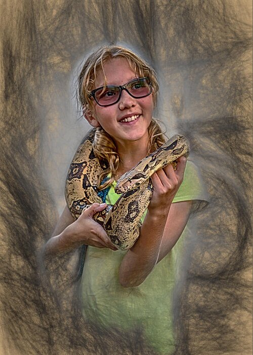 Snake Greeting Card featuring the digital art Snake Wrap by John Haldane