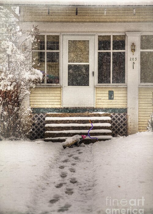 Our Town Greeting Card featuring the photograph Snow 203 Door by Craig J Satterlee