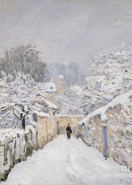 Snow Greeting Card featuring the painting Snow at Louveciennes by Alfred Sisley