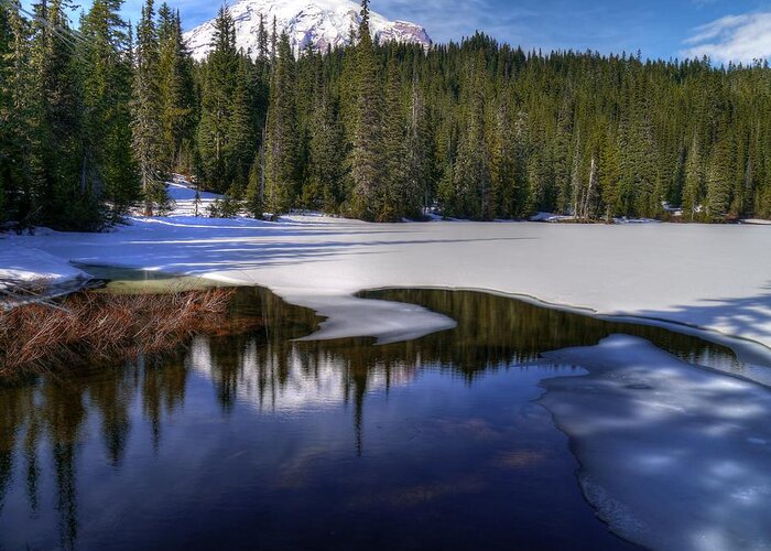 Mt Rainier Greeting Card featuring the photograph Snow-melt Revelations by Peter Mooyman