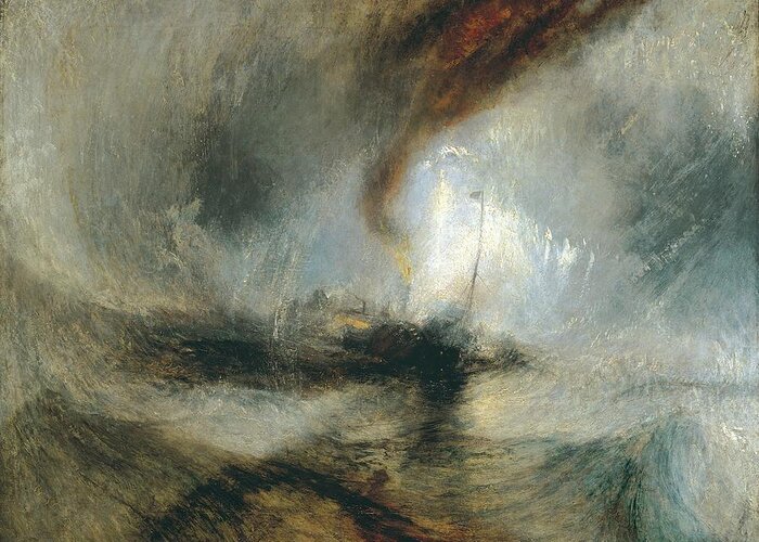 Snow Greeting Card featuring the painting Snow Storm by Joseph Mallord William Turner