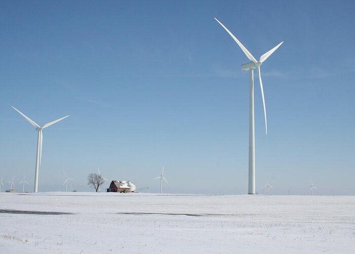 Snow Turbines Greeting Card featuring the photograph Snow Turbines by Dylan Punke