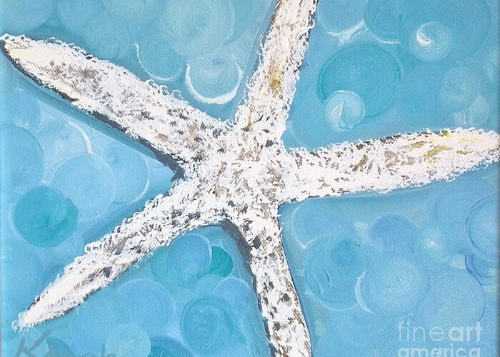 Snow White Starfish Greeting Card featuring the painting Snow White Starfish by Kristen Abrahamson