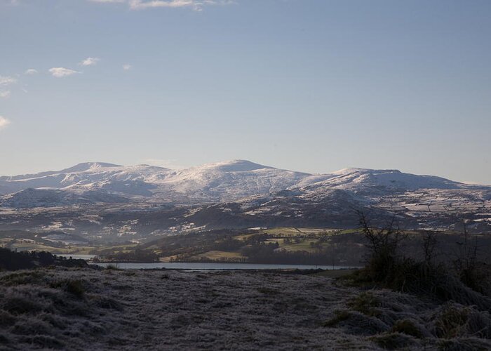 Snow Greeting Card featuring the photograph Snowdonia mountains by Christopher Rowlands