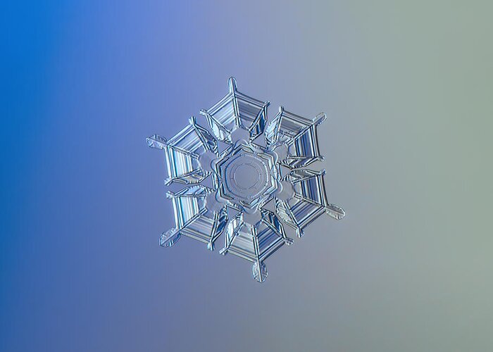 Snowflake Greeting Card featuring the photograph Snowflake photo - Ice relief by Alexey Kljatov
