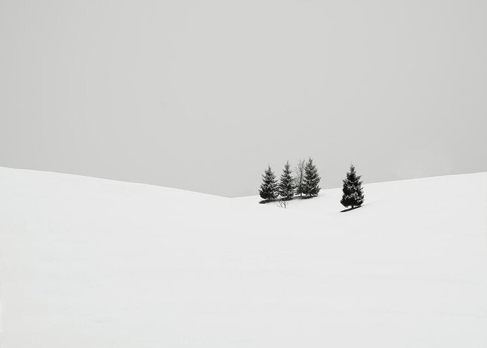 Contemporary Greeting Card featuring the photograph Snowscapes  Almost there by Ronny Behnert