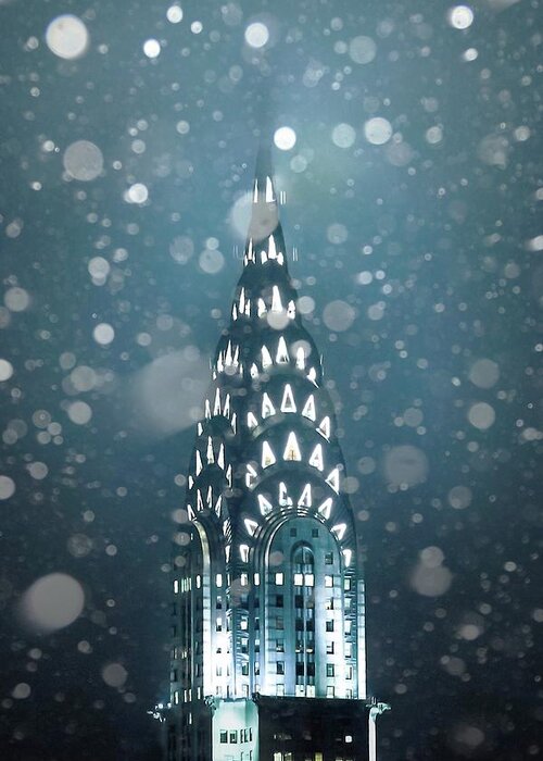 New York City Greeting Card featuring the photograph Snowy Spires by Az Jackson