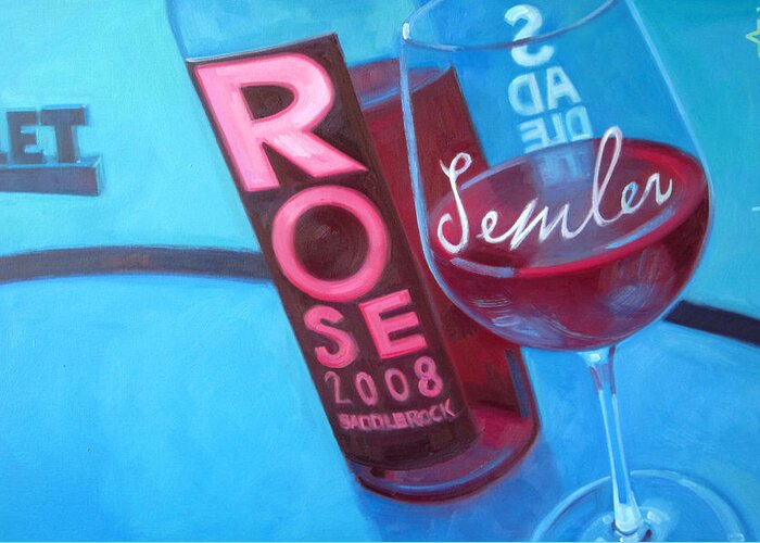 Wine Painting Greeting Card featuring the painting So Malibu by Penelope Moore