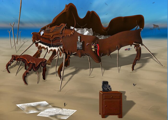 Surrealism Greeting Card featuring the photograph Softe Grand Piano SE sq by Mike McGlothlen