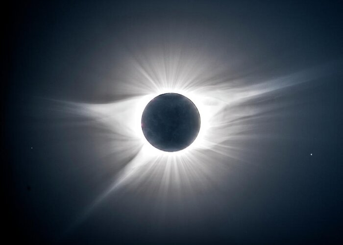 Eclipse Greeting Card featuring the photograph Solar Corona with Earthshine on Moon by Greg Norrell