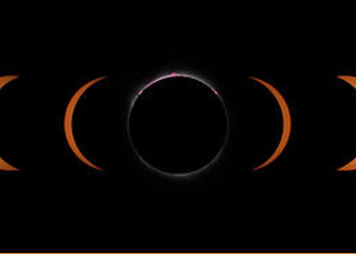 Solar Eclipse Greeting Card featuring the photograph Solar Eclipse Composite by Greg Norrell