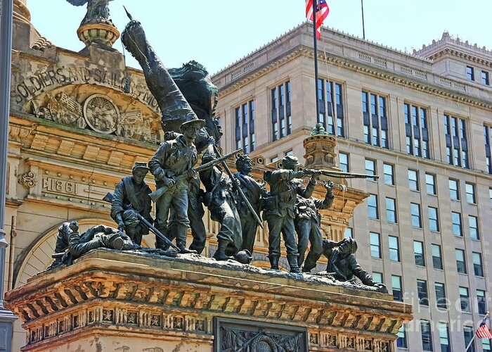 Soldiers' And Sailors' Monument In Cleveland Greeting Card featuring the photograph Soldiers' and Sailors' Monument in Cleveland 2089 by Jack Schultz