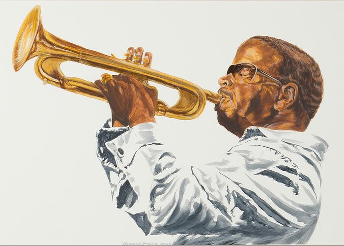 Terence Blanchard Greeting Card featuring the painting Solo Mr Terence Blanchard by Roger W Price