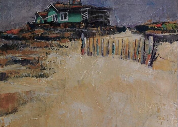 Beach Greeting Card featuring the painting Some Day I Want To Live Here by Jean Cormier