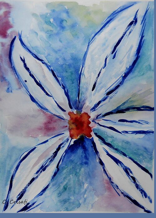 Flower Greeting Card featuring the painting Some Kind of Flower by Carol Crisafi