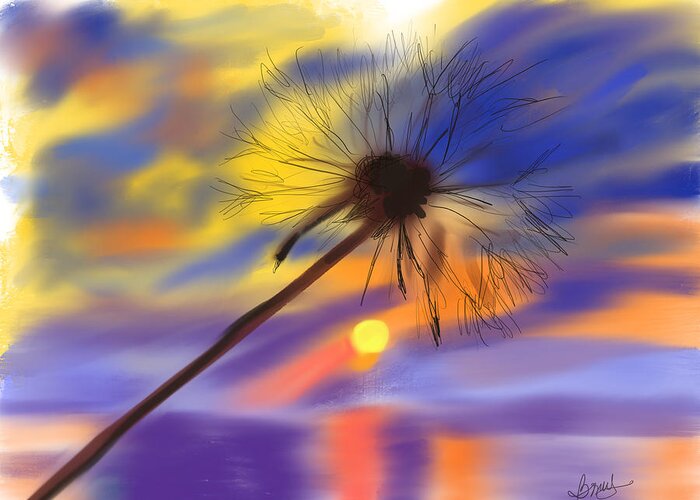 Digital Greeting Card featuring the digital art Some See A Weed by Bonny Butler