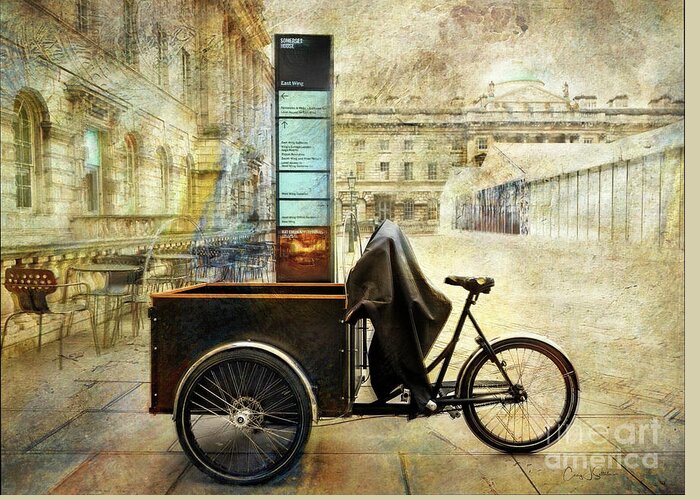 Bicycle Greeting Card featuring the photograph Somerset House Cart Bicycle by Craig J Satterlee