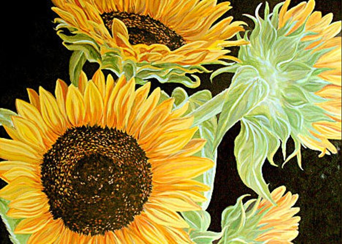 Sommer Die Sonnenblumen Acrylic Painting Yellow Orange