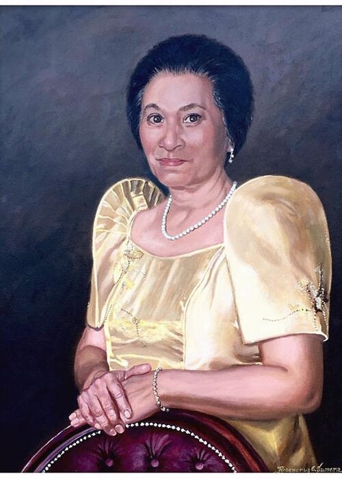 Portrait Oil On Canvas; Portraiture; Oil Portrait; Portrait Painting; Figure Painting; Figurative Arts; Greeting Card featuring the painting Sonia by Rosencruz Sumera