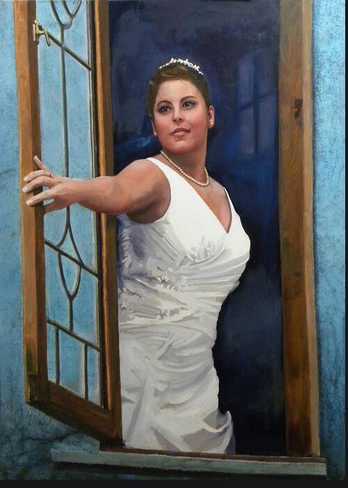 Portraits Greeting Card featuring the painting Sonja by Richard Barone