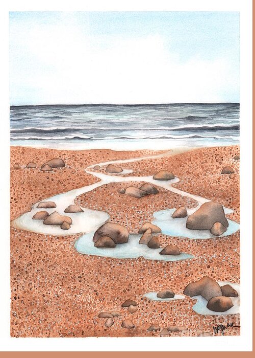 California Greeting Card featuring the painting Sonoma Tidepools by Hilda Wagner