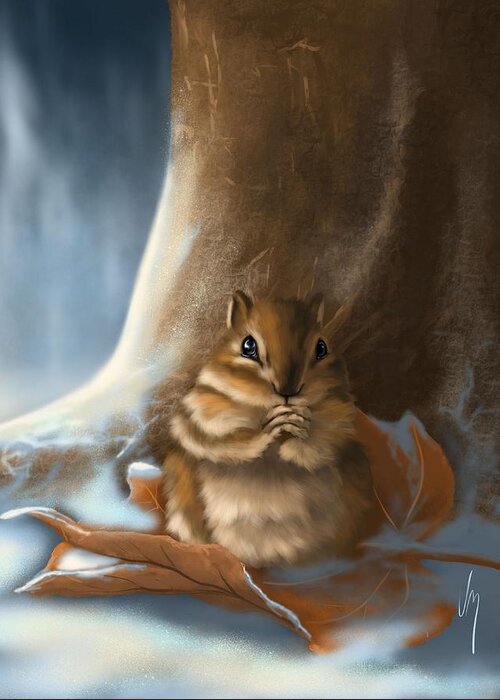 Squirrel Greeting Card featuring the painting Sorry by Veronica Minozzi