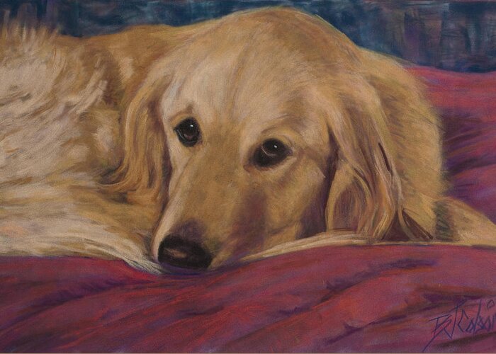 Dogs Greeting Card featuring the painting Soulfull Eyes by Billie Colson