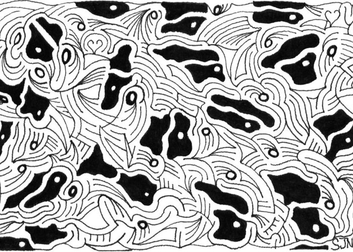Mazes Greeting Card featuring the drawing Soulmates by Steven Natanson