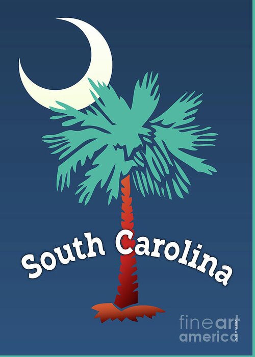 South Carolina Greeting Card featuring the digital art South Carolina Palmetto by Joe Barsin