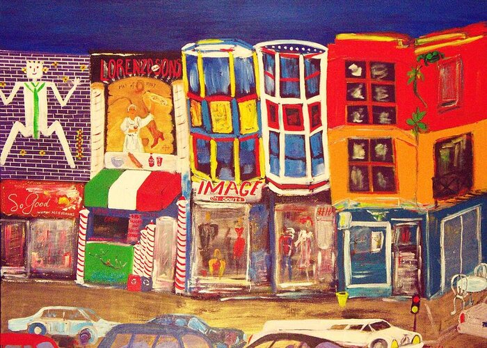  Greeting Card featuring the painting South Street by Lilliana Didovic