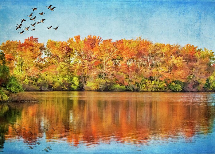 Autumn Greeting Card featuring the photograph Southbound by Cathy Kovarik