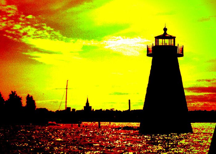 Lighthouse Greeting Card featuring the photograph Southcoast Silhouette by Kate Arsenault 