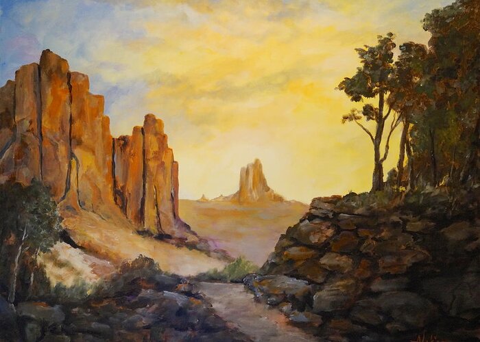 Arizona Greeting Card featuring the painting Southwest by Alan Lakin