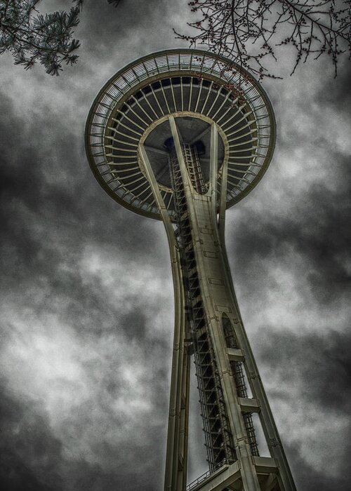 Hdr Greeting Card featuring the photograph Space Needle by Zach Deets