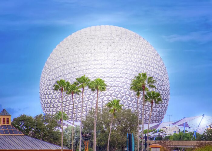 Epcot Greeting Card featuring the photograph Spaceship Earth by Mark Andrew Thomas