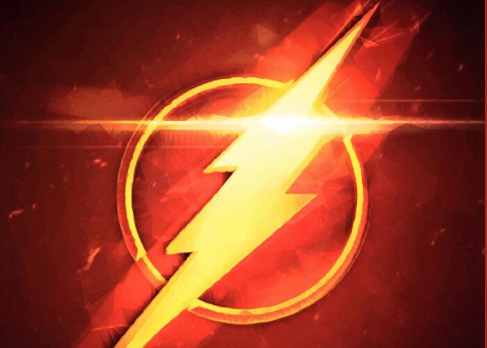 The Flash Greeting Card featuring the digital art Speed Symbol by HELGE Art Gallery