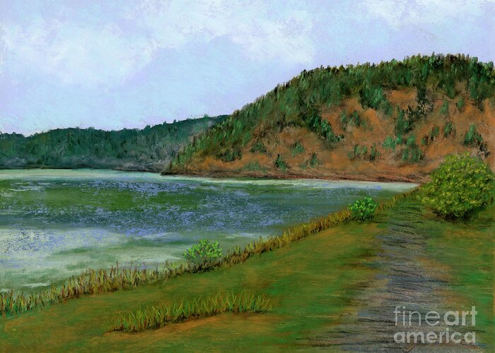 Spencer Greeting Card featuring the pastel Spencer Spit by Ginny Neece