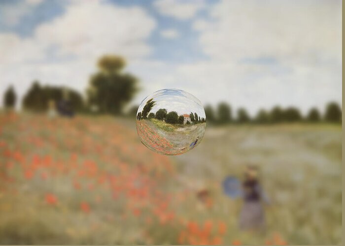 Post Modern Greeting Card featuring the digital art Sphere 9 Monet by David Bridburg