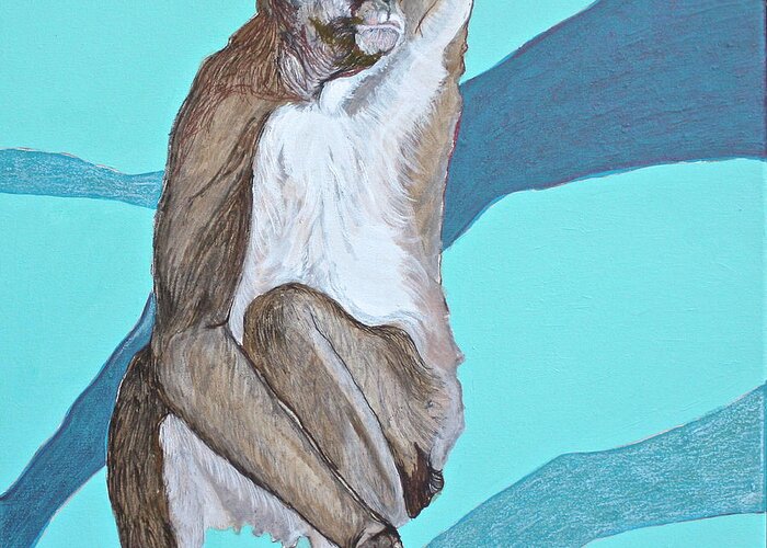 Spider Monkey Greeting Card featuring the painting Spider Monkey by Jamie Downs
