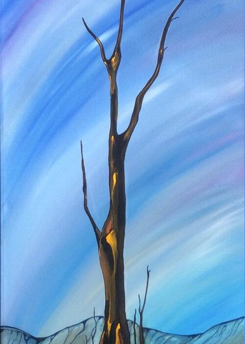 Tree Greeting Card featuring the painting Spike by Pat Purdy