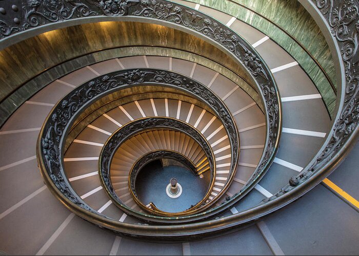 Basilica Greeting Card featuring the photograph Spiral Staircase in St. Peter's Basilica by John McGraw